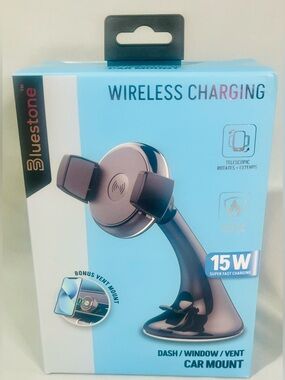 Bluestone Wireless 15W Black Car Phone Mount with Fast Charging